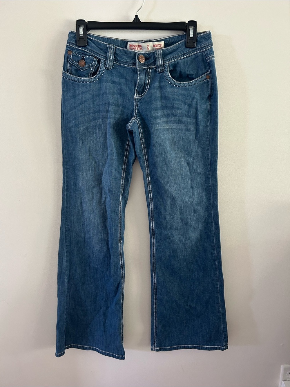 Vintage Mossimo Bootcut Flare Jeans Low Rise Denim Y2K Boho Juniors Size 5